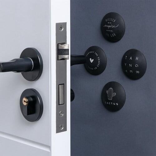 4 Pcs Door Handle Crash Pad Rubber Door Knob Lock Bumper Guard Stopper Mute Door Fenders Anti Accident Wall Protectors-Black