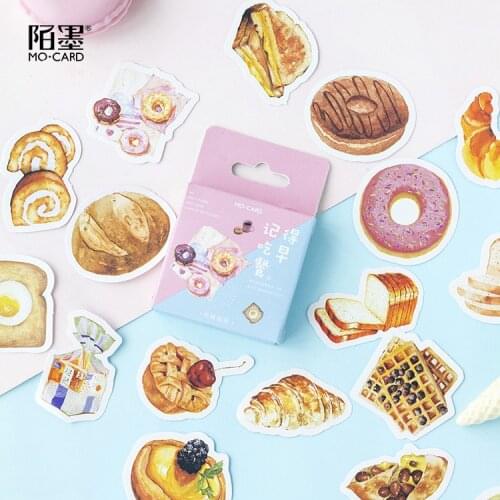46Pcs/Box Kawaii breakfast Sticker Cute Stationery Stickers Bullet Journal Stickers Kids DIY Diary Scrapbooking Decor Supplies