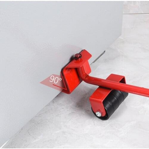 5 Pcs Furniture Mover Tool Transport Lifter Heavy Stuffs Moving 4 Wheeled Roller with 1 Bar Mover Device Set For Dropshipping