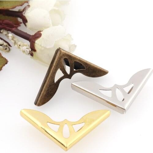 50pcs Metal Book Corner Scrapbooking Albums Menus Folders Protectors 31*31*9mm Gold/Silver/Antique bronze for DIY Decoration