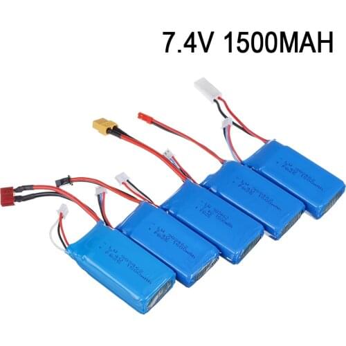 7.4V 1500mAh Lipo Battery For Wltoys 12423 12428 A959-B A969-B Crawler Car Battery spare parts 1500 mah 7.4 V Lithium battery