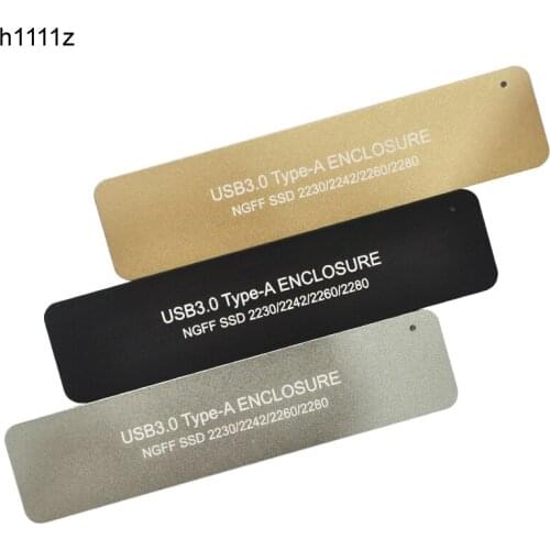 Aluminum HDD Case USB3.0 TYPE-A TO NGFF M2 SSD External Enclosure USB Enbedded Hard Drive Adapter for 2230 2242 2260 2280 M2 SSD