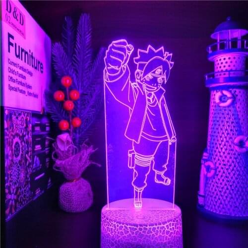 BORUTO 3D ANIME LAMP Led 7 Color Changing Night Lights Naruto Shippuden Visual lampara LED