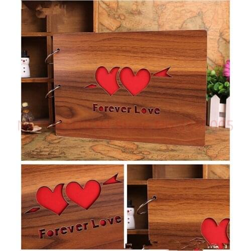 Diy Vintage Christmas Gift handmade photo album wedding stickers scrapbooking craft paper High-grade wood photo album 20pcs