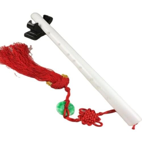Collection China Natural Jade Flute Musical AndJade Pendant Tassel 15 Inches Long