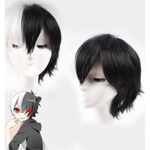 Danganronpa: Trigger Happy Havoc Costume Cosplay Wigs Monokuma Wig Half black half white Hair Accessories High Quality