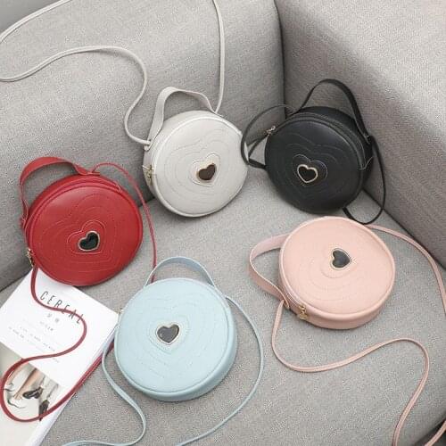 Retro Style Heart Print Round Bags Fashion Wild Shoulder Cross Body Bag Female Coin Purse Women Handbags