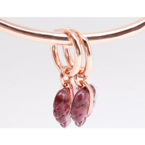 Rose gold glazed deciduous earrings for girlfriend girlfriend maple Pandora earrings