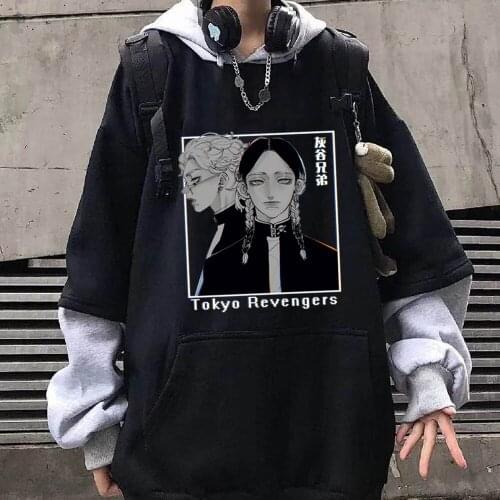 Anime Tokyo Revengers Haitani Ran Haitani Rindo Printed Hoodie Harajuku Casual Long Sleeve Sweatshirt Homme Winter Spring Autumn