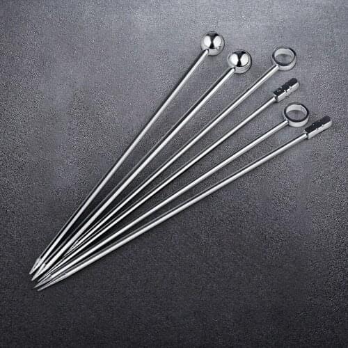 8pcs 304 Stainless steel food fork fruit sign pin Western metal pattern meat tag Cocktail Pick food picks 11cm
