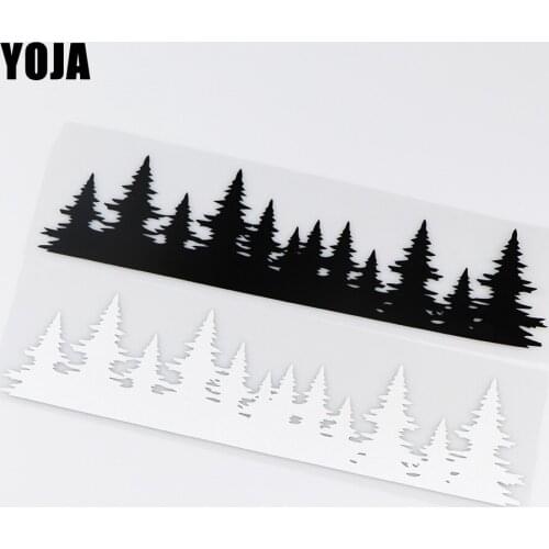 YOJA 25.2X6.3CM Cypress Tree Scratch Occlusion Vinyl Decal Plant Car Sticker ZT4-0048