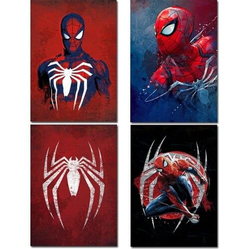 Spiderman Vintage Posters and Prints Marvel Superhero Wall Art HD Canvas Painting Picture for Linving Room Home Decoration