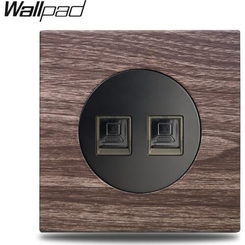 Wallpad L6 Genuine Wood Panel 2 x PC CAT6 Computer Ethernet Data Internet Socket Wall Wiring Outlet