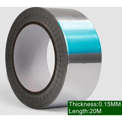 1 Roll Width 100mmx20m thickness 0.15mm,Aluminum Foil tape Adhesive,Heat-resistant,waterproof,Single-guided,shielding
