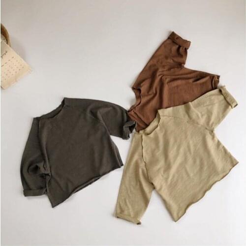 2020 New Girls Boys T-Shirt Cotton Fashion Full Sleeve Cotton Kids Top 1-7t PO913