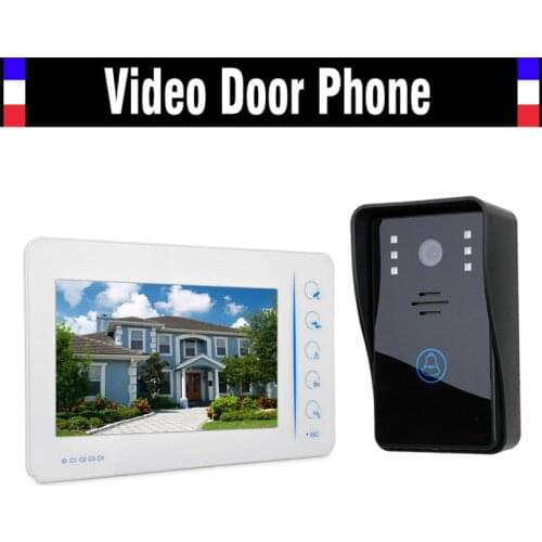 7" Touch Mointor Video Door Phone Intercom System Video Doorbell Doorphone Kit Support 4 Channel CCTV Camera