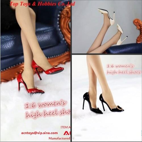 ACNTOYS 1/6 Female Soldier Shoes ACN004 Elegant and Romantic French OL Stiletto High Heels fit 12'' female figure body