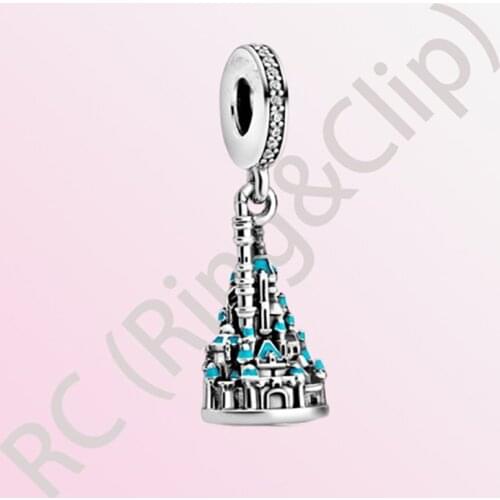 Authentic 925 Sterling Silver Hong Kong Land Castle Dangle Charm Beads Fit Original Pandora Bracelets For Women DIY Jewelry Gift