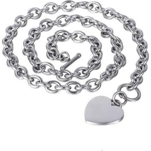 5mm Love Pendant Necklace For Men Women Silver Color O Chain 316L Stainless Steel Jewelry Accessories Wholesale New Year Gift