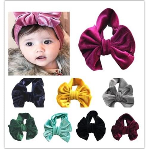 Girls Kids Baby Cotton Bow Hairband Headband Stretch Turban Knot Head Wrap New