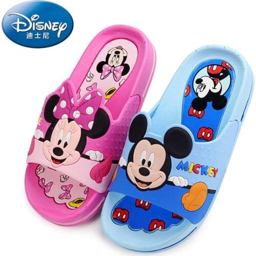 Disney childrens slippers summer cartoon Mickey indoor non-slip boys and girls baby sandals and slippers