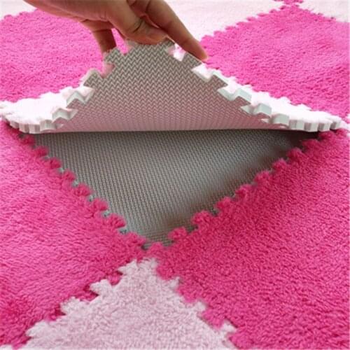 18pcs 26cm*26cm Baby Play mat Floor Puzzle Mat soft Shaggy suede Childrens Rug Interlocking Exercise Crawl Floor Puzzle carpet