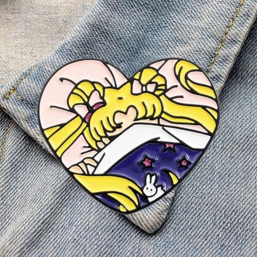 DZ746 Anime Girl Gifts Creativity Enamel Pins Women Badge Backpack Collar Lapel Pin Hat Jewelry Gifts for Friends