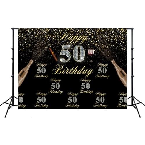 50th Birthday Photo Shoot Backdrops Married Wedding Background for Photography Studio Birthday Party Supply
