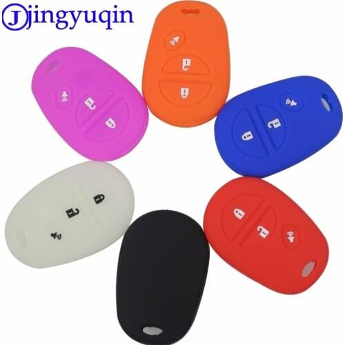 Jingyuqin 10ps Remote Control Shell 3 Buttons Car-Styling Silicone Cover Case Fob For Toyota Sienna/Tundra/Sequoia Keychain