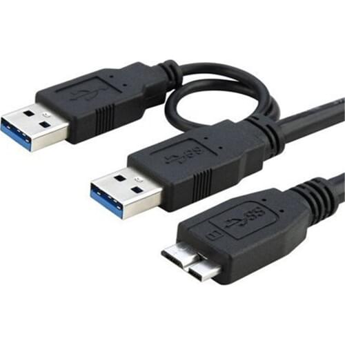 USB 3.0 Male to Micro USB 3 Y Cable with Extra usb Power USB3.0 Male to Micro USB3.0 B Male Adapter Cable for HDD Hard Drive