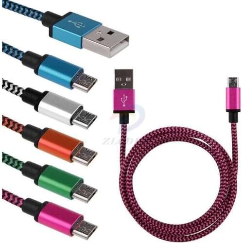 50pcs Aluminium Braid Fabric Micro Usb 8pin Cable Date Sync Charger Cable for Iphone 8 Sumsung TypeC V8 1M 2M 3M Long Wholesale