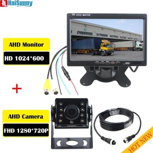 HaiSunny 2019 Backup Camera and Monitor Kit For Truck Trailer Bus RV Pickups Trailer AHD 1280 x 720P Reverse Rear view Cam Kit