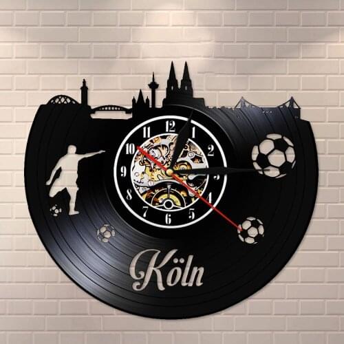 Cologne Cityscape Scenery Wall Watch Skyline Vintage Vinyl Record Wall Clock Silent Non ticking Germany Traveling Gift
