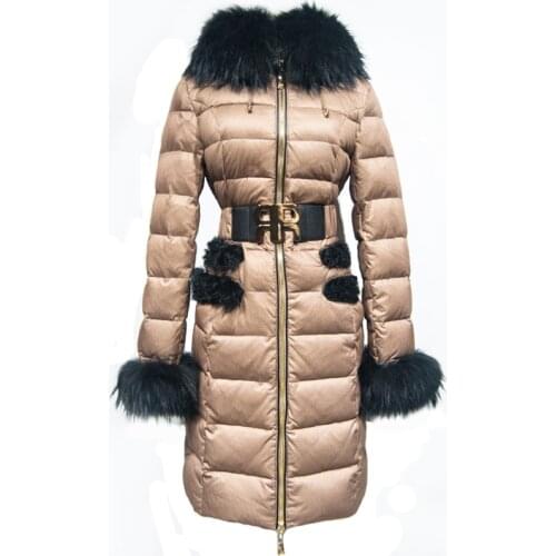 Royalcat down jacket for women 2019 new medium and long white duck down market over knee thickened European station coat