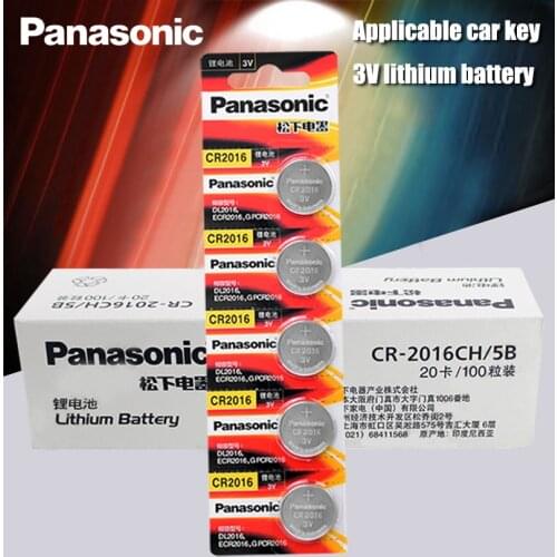 Panasonic Top Quality Li-ion Battery 100PCS/LOT 3V Li-ion cr2016 Button Battery Watch Coin Batteries cr 2016 DL2016 ECR2016 GPCR