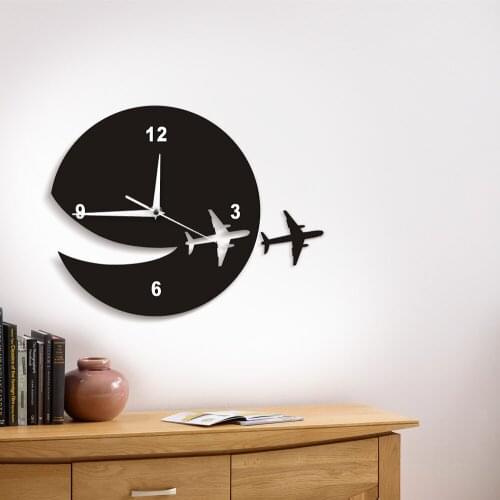 My Plane Flew Away Wall Art Home Decor Wall Clock Plane Decorative Wall Clock Abstract Art Espcape DIY Clock Watch