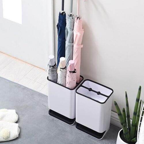 NHBR-Stand For Umbrella Stand Holder Storage Rack Plastic Detachable Water-Proof Nordic Wind Six-Hole Long Handle Black