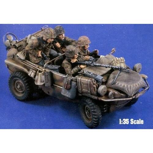 New Unassembled 1/35 modern crew include 4 (NO CAR ) Resin Figure Unpainted Model Kit