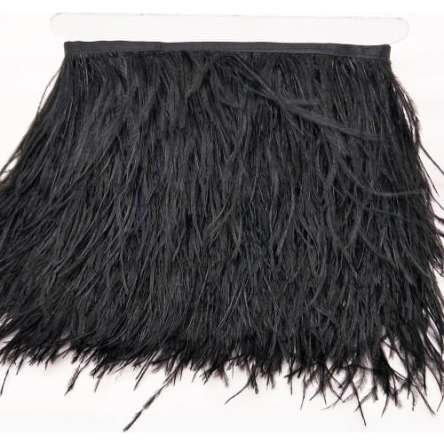 Wholesale High Quality 10Yards 10-15cm Ostrich Feather Ribbon Ostrich Feathers Trim Fringe Clothing Decoration Plume Trim Diy