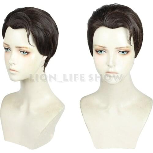 Detroit: Become Connor RK800 Cosplay Wig Short Brown Straight Styled Mens Hair