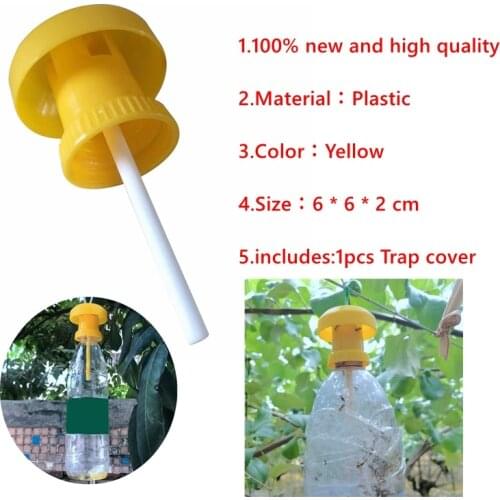 1PC Plastic Drosophila Trap Fly Catcher Cover Outdoor Pest Insect Control Fruit Fly Trap Killer 6 * 6 * 2 Cm Yellow