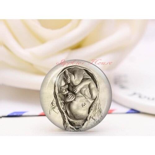 Handmade Round Baby photo glass Cabochons, Jewelry Finding Cameo Pendant Settings, (F24587-1455)