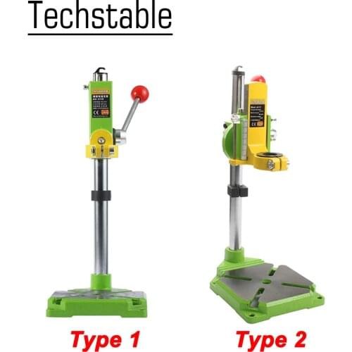 Electric power Drill Press Stand table for Drills Workbench Clamp for Drilling Collet 35 43mm 0 90 degrees Yellow Green