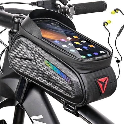 WHEEL UP Rainproof Bicycle Top Tube Bag Touch Screen Phone Cases 7 Inch Bike Bag Front with Sun Visor Cycling Assessoires