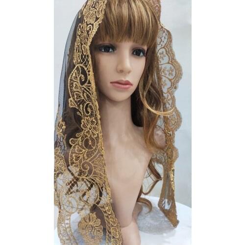 Embroidery Lace Mantilla Veil Church Mantilla for Women Head Covering