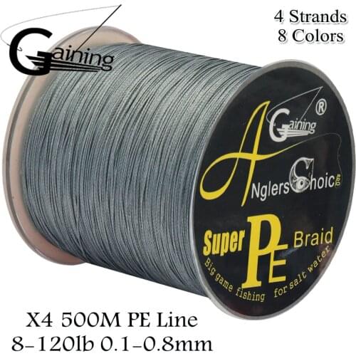 X4 Fishing Line 500M 4 Strands Braided Fishing Line Multifilament PE Line 8 20 30 40 50 80 100 120LB