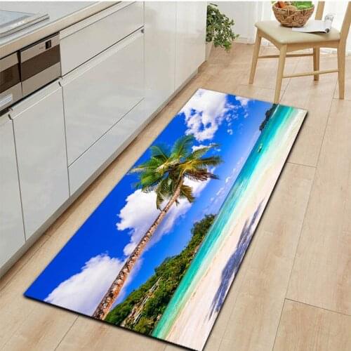 Ocean Beach Scenic Kitchen Carpet Home Entrance Doormat Bedroom Floor Decoration Living Room Balcony Rug Anti-Slip Bath Mat