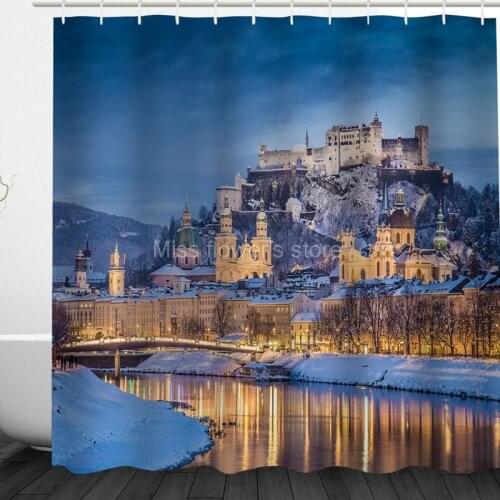 Winter in the Song of Ice and Fire Pattern Design Custom Shower Curtains Bathroom Waterproof Mildew Polyester Fabric + 12 Hooks