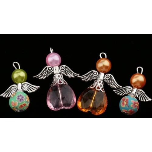 10pc Pearl Beads Charms Dancing Angel Charms Pendant DIY Jewelry Craft