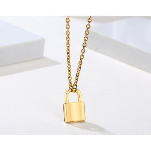 2020 Punk Women Men Padlock Pendant Necklace Chain with Lock Chokers Necklace Statement Gothic Collier Femme Fashion Jewelry